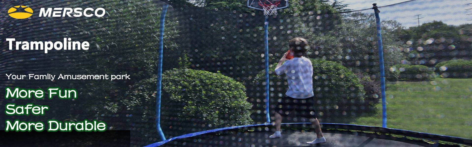 Mersco Garden Trampoline with Basketball Hoop